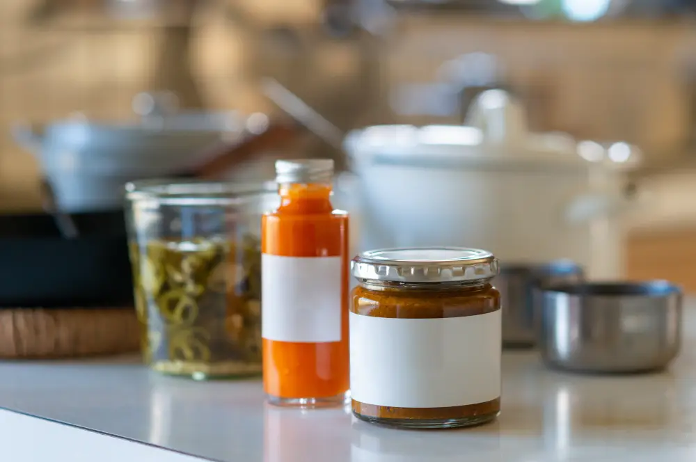 produkty spożywcze w słoiku po świecach lub kosmetykach