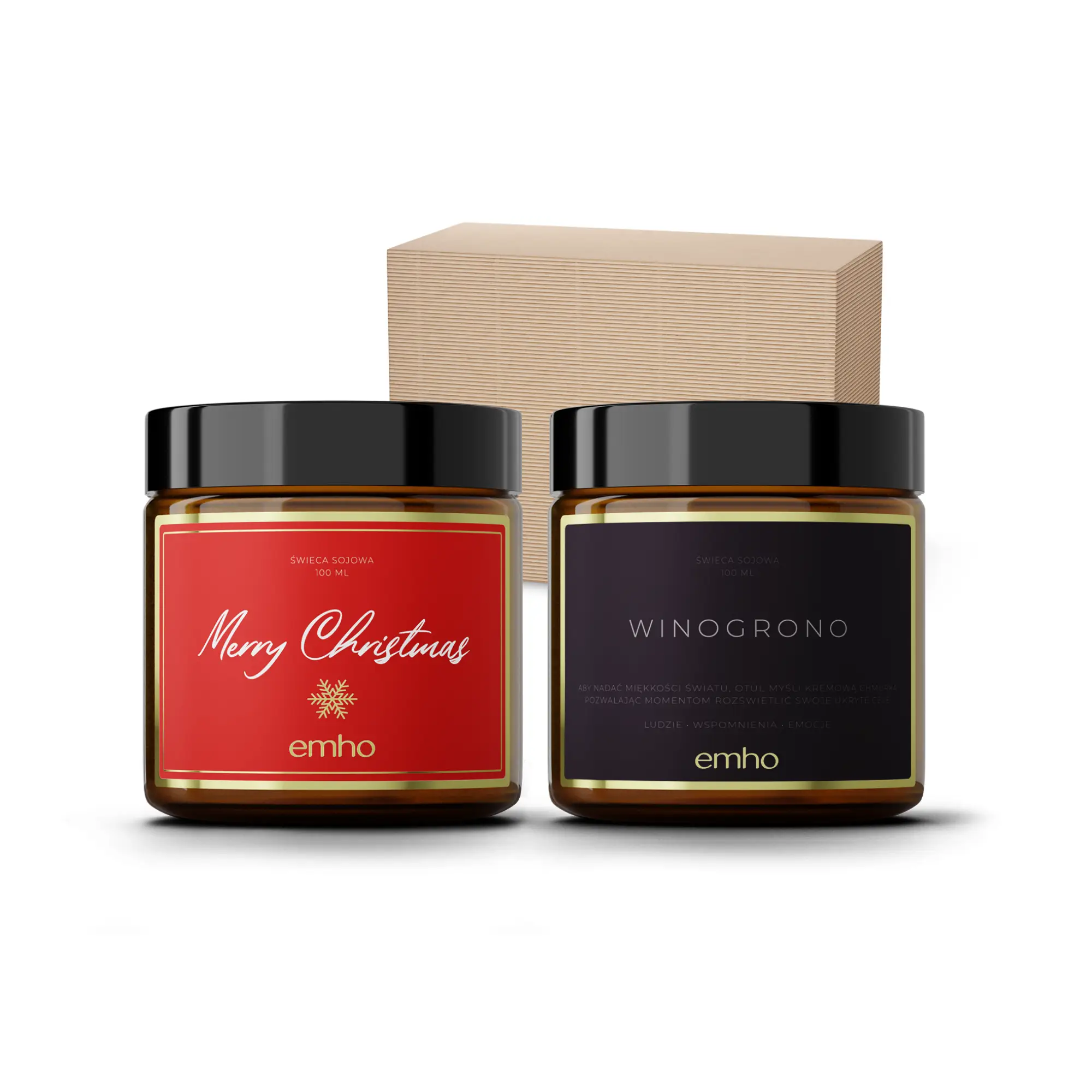 Zestaw preznetowy na święta - świece sojowe