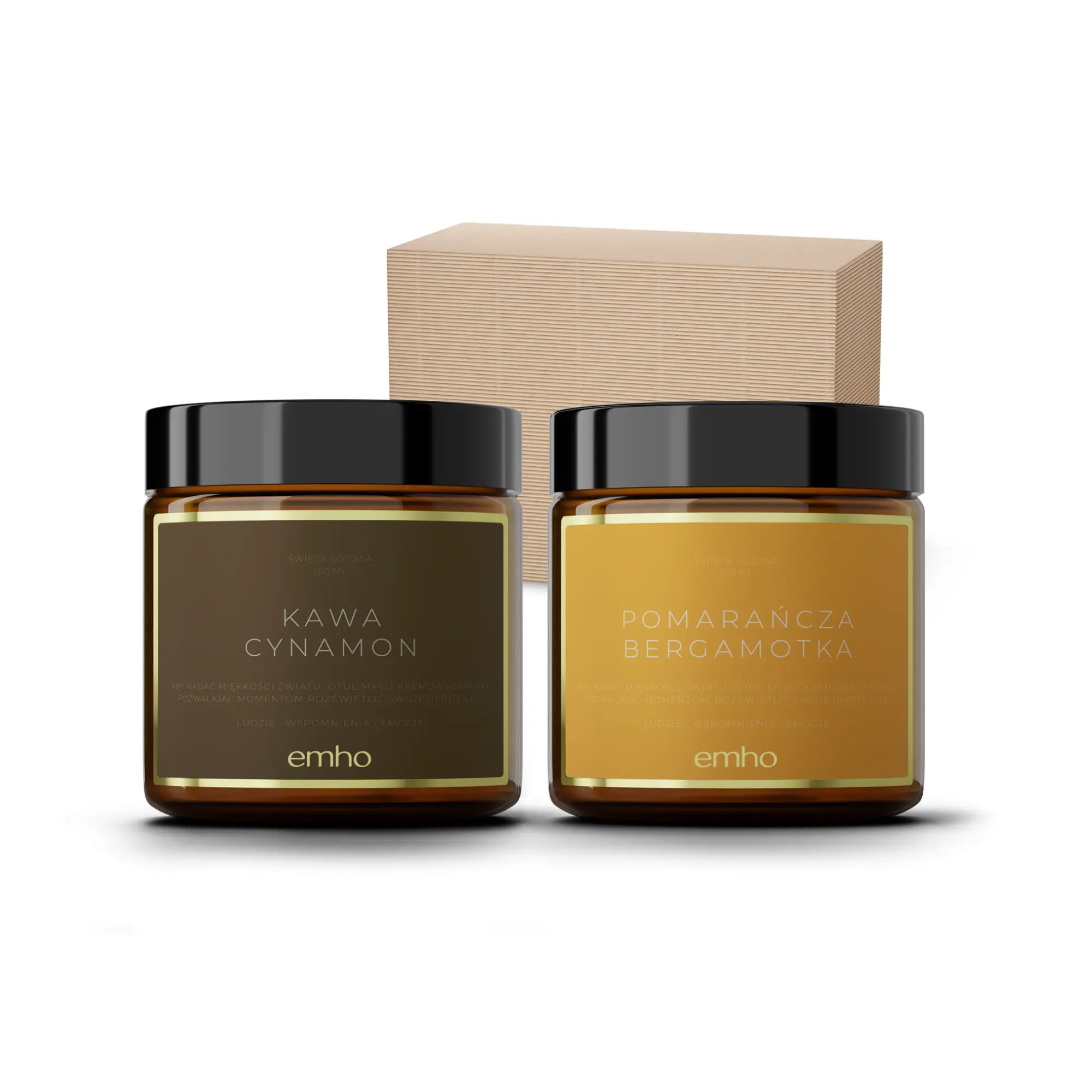 Zestaw świec dekoracyjnych kawa + pomarańcza