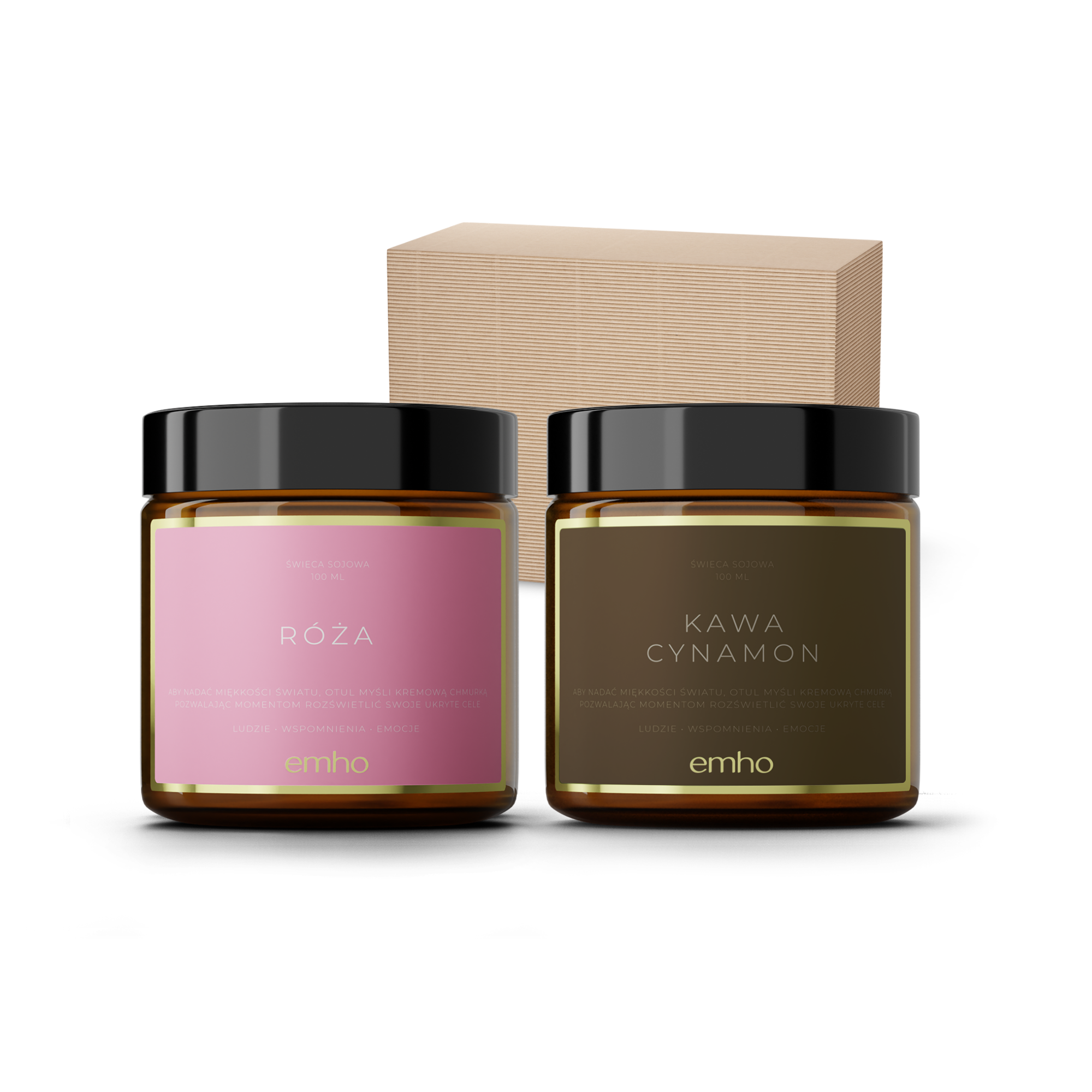Zestaw świec RÓŻA+KAWA